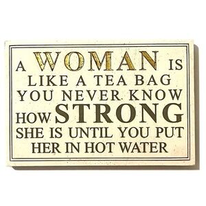 Vintage HPI Strong Woman Marble Slab Sign!